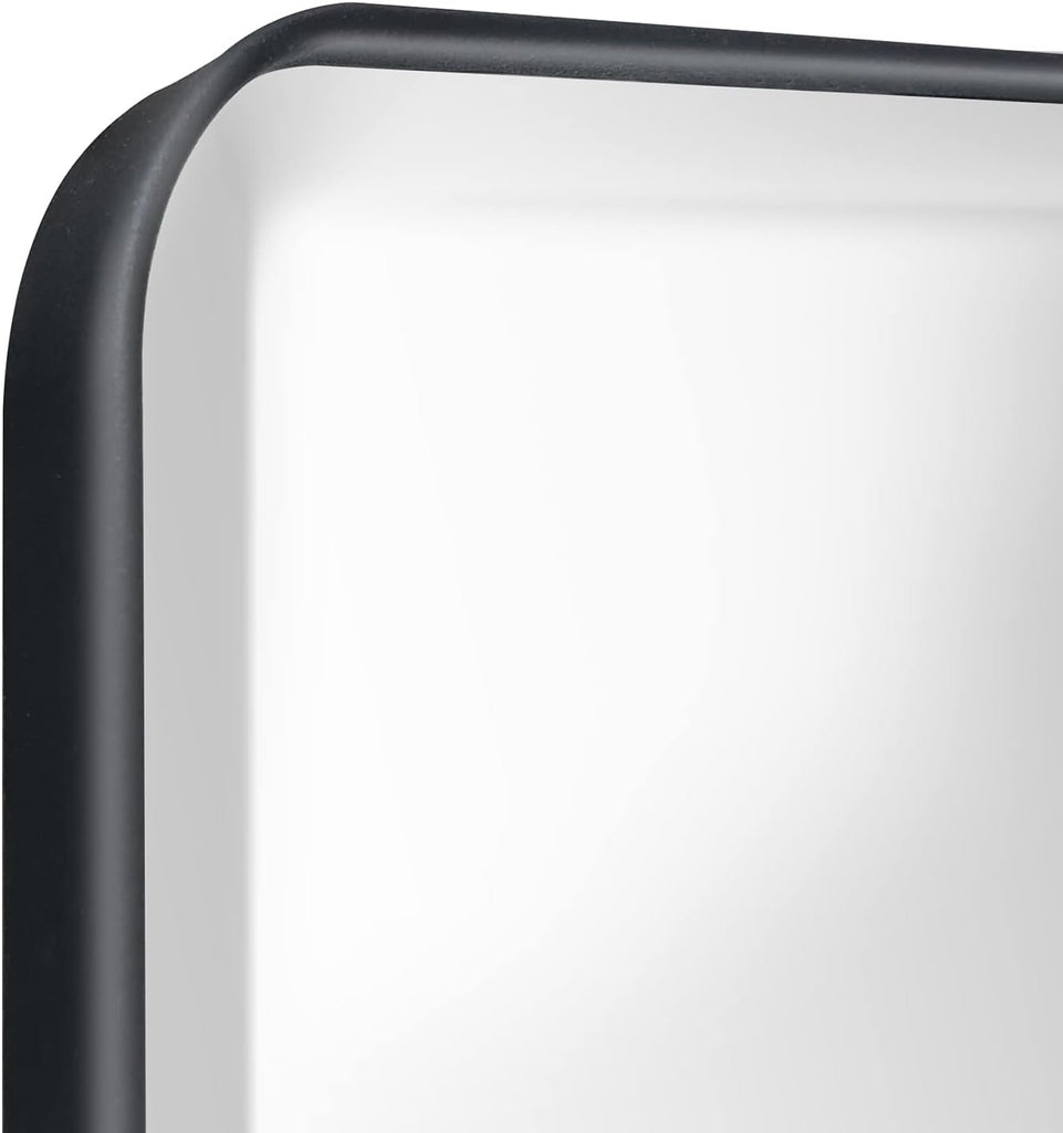 Plastic Black Medicine Cabinet 16x24 Beveled Mirror, Recessed/Surface Mount | Black Metal-Framed Bathroom Mirror