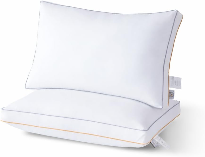 Queen Size Bed Pillows Set of 2, Down Alternative | Soft Pillow, Side Back & Stomach Sleepers, Breathable, 100%