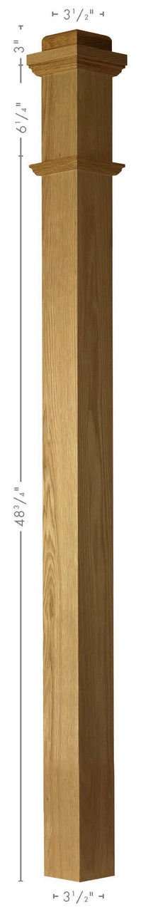 4075S Solid Poplar Plain Box Newel Post