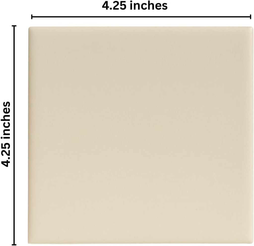 4.25 x 4.25 inch Matte Ceramic Tile - Box of 10, Ideal Wall & Kitchen Backsplash, Classic Square Shape, Smooth