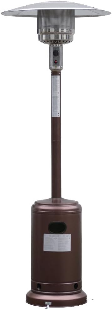 48,000 BTU Floor Standing Gas Patio Heater, 87" Freestanding Outdoor Heater s, Bronze Hammered