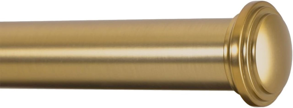 Window Curtain Rod Decorative End Cap Design, 1 Inch Rod, 28 to 48 Inch. Warm Gold