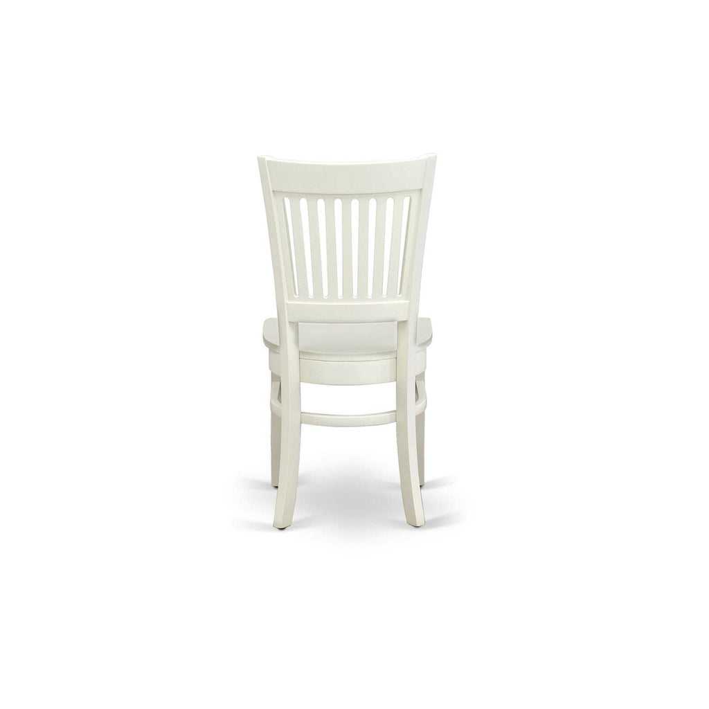 West Furniture VAC-LWH-W Vancouver - Slat Back Wood Seat Kitchen Chairs, Set of 2, Linen White