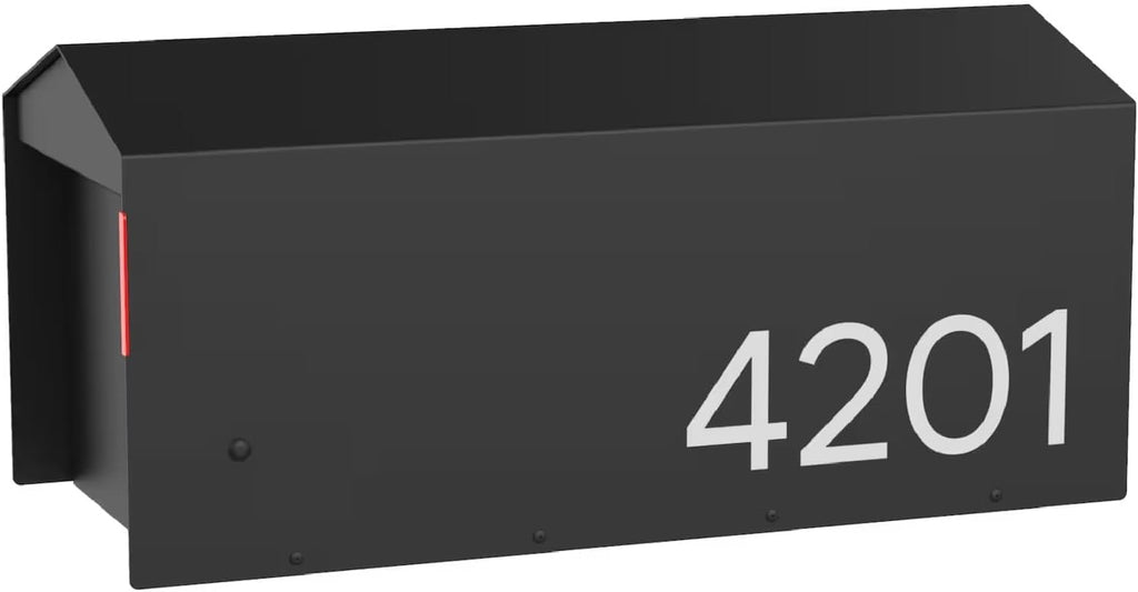 Mailbox | Modern Design Personalized Thompson Roof Top Post Mount Mail Box | 20.5” x 9.2” x 8.5” | Galvanized Steel