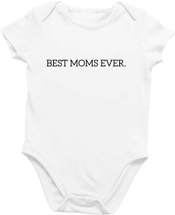 Organic Cotton Baby Onesie "Best Moms Ever" Infant Bodysuit, Soft Breathable Newborn Outfit, Unisex Baby Clothes