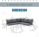 4-Piece Aluminum Outdoor Patio Furniture Set | White All-Weather Resistant for Patio, Garden & Porch