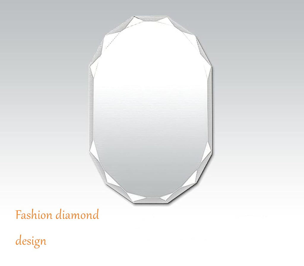 Frameless Beveled Bathroom Wall Mirror, 24 x 36 Inch