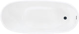 VTRS542827C310 54" Acrylic Oval Single Slipper Freestanding Tub with Drain, Glossy White/Matte Black