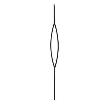 Iron balusters in Satin Black Hollow CorePointed Oval (Set of 10)