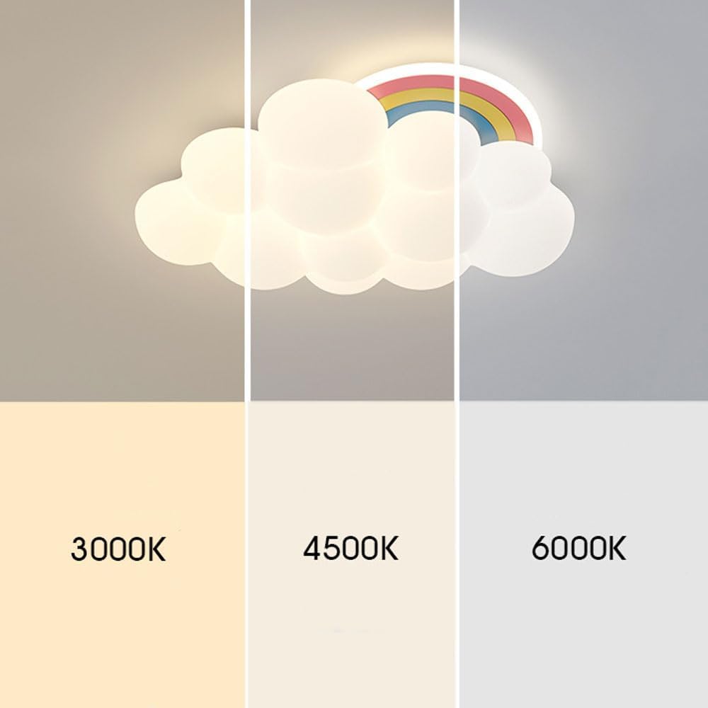 Modern White Cloud Kids Room LED Ceiling Light Fixtures Nordic Rainbow Flush Mount Ceiling Lamp Bedroom Ceiling
