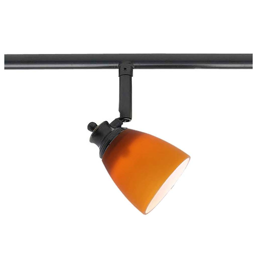 Fixed Track Lighting Kit Dark Bronze Finished Amber Glass Shades