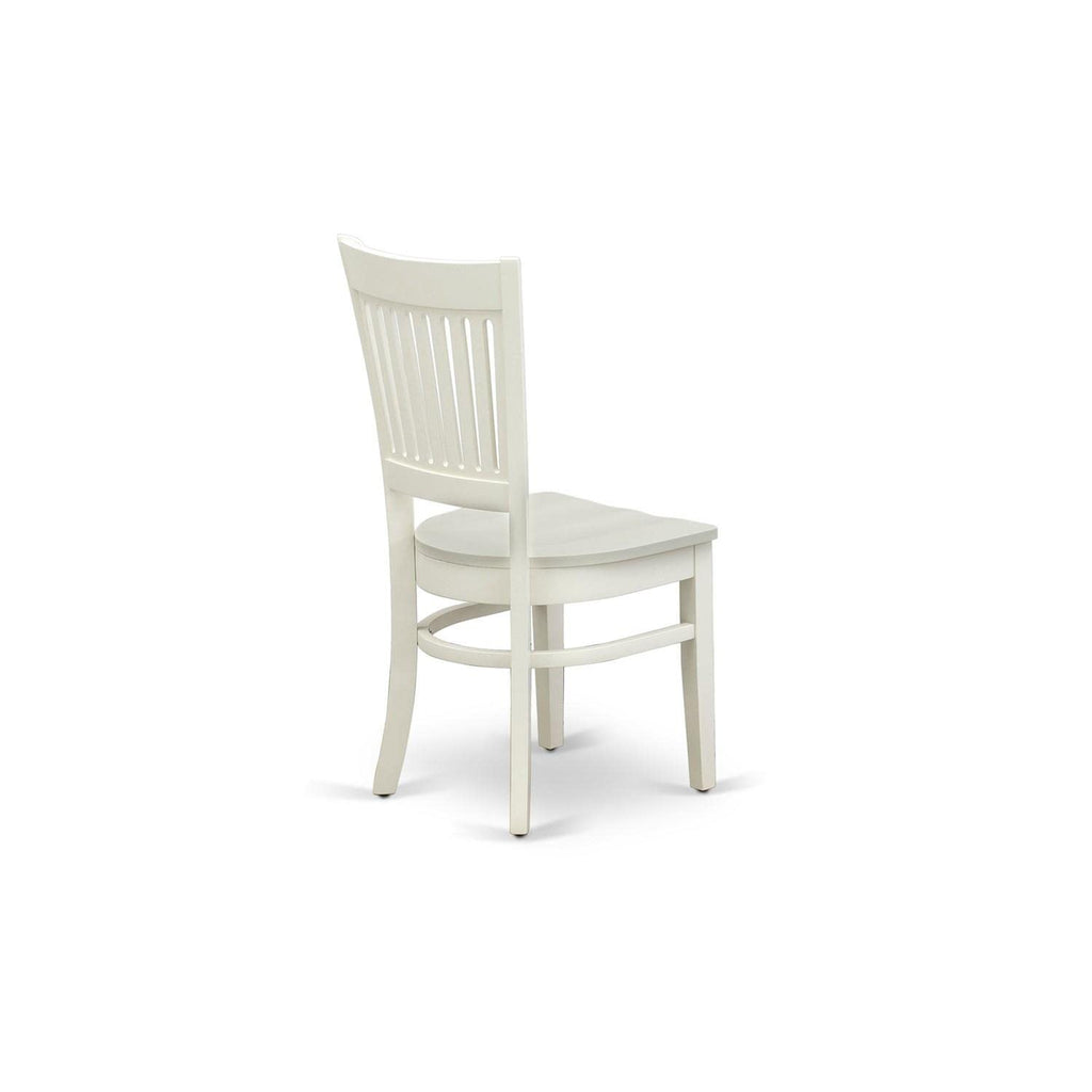 West Furniture VAC-LWH-W Vancouver - Slat Back Wood Seat Kitchen Chairs, Set of 2, Linen White