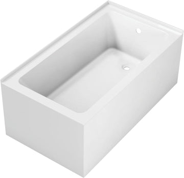 VTAP5430R22TS 54-Inch Acrylic 2-Wall Corner Alcove Tub with Right Hand Drain, White