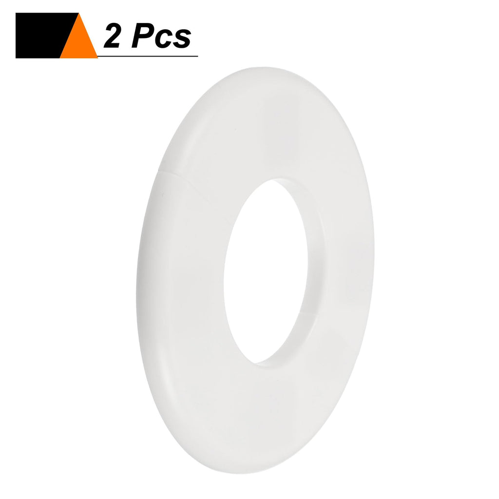 2pcs Wall Split Flange 51mm/2" Self-Adhesive Plumbing Cover Plates ABS Plastic Round Escutcheon Plate Buckle Design