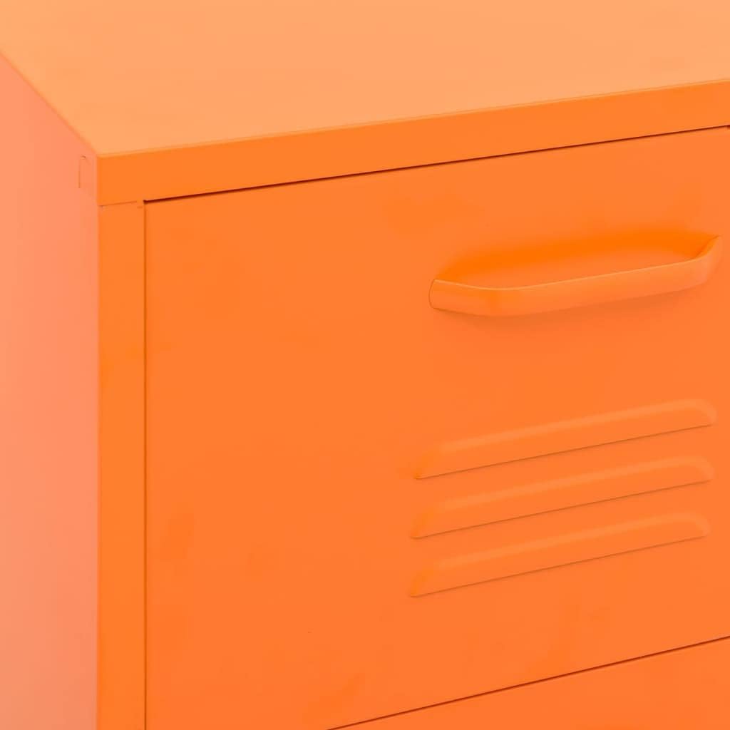 3-Drawer Metal Storage Cabinet, Modern Orange Accent Chest with Smooth Ball-Bearing Slides, Sturdy Steel Organizer