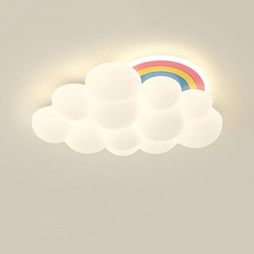 Modern White Cloud Kids Room LED Ceiling Light Fixtures Nordic Rainbow Flush Mount Ceiling Lamp Bedroom Ceiling