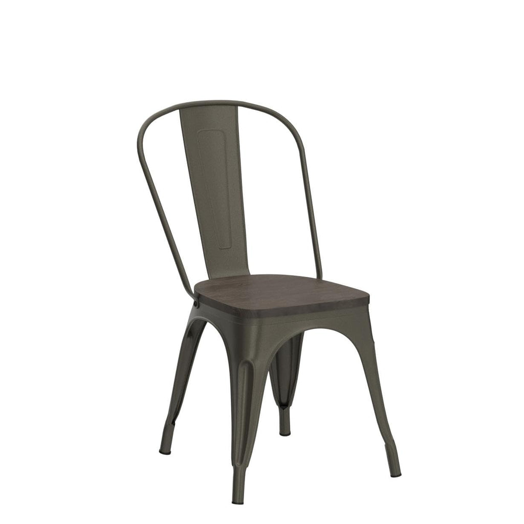 Metal Dining Chairs Set of 4, Stackable Kitchen Chairs, Metal