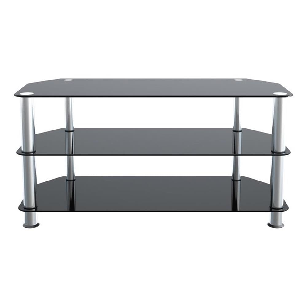 Transitional Steel and Glass for up to 50" TVs in Black/Chrome