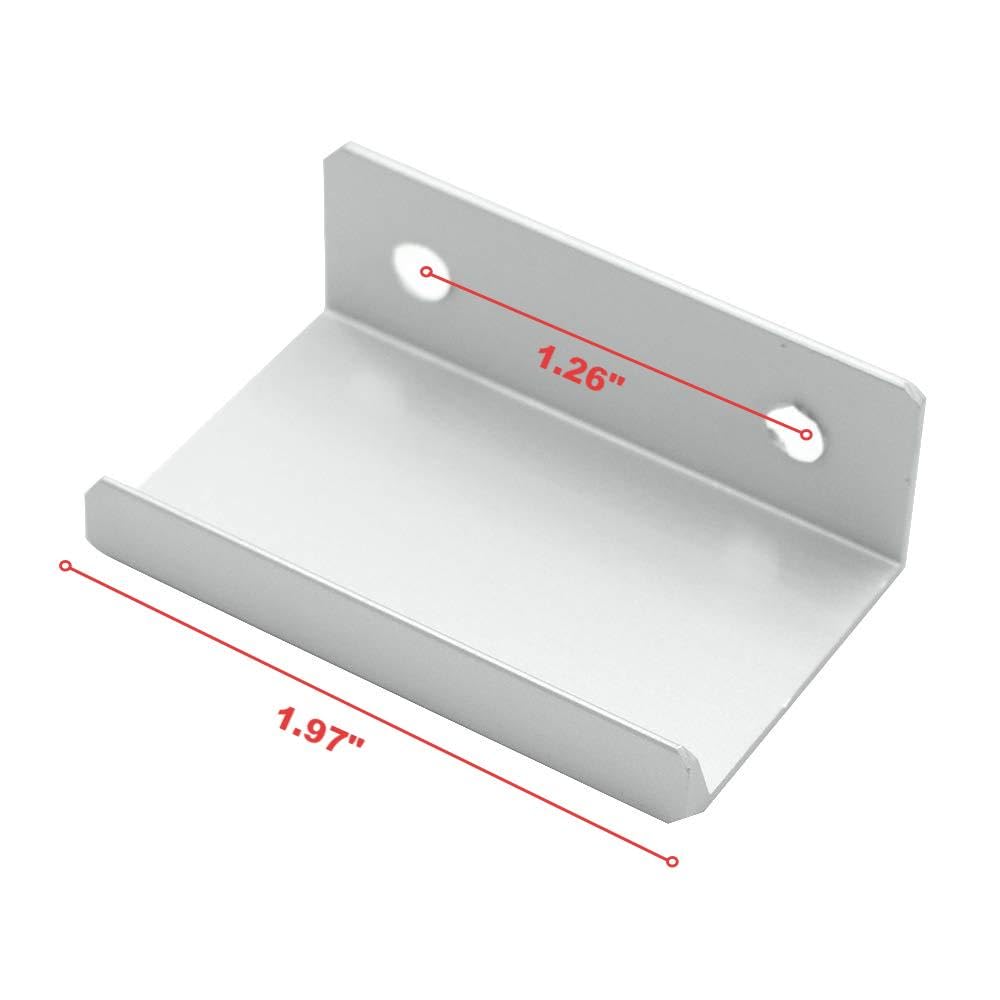 1.97 Inch Finger Pull 10Pcs, 1.26 Inch Hole Centers, Aluminum Alloy, Silver