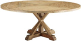 Stitch 71" Rustic Farmhouse Wood Round Kitchen and Dining Room Table, Brown