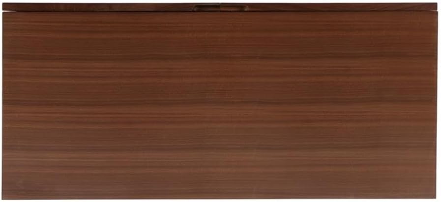 Mid-Century 2-Door Wood Storage Cabinet, Heritage Brown Finish, Walnut, Oak, Sapele Veneer, Metal Base, 40"x18"x28"
