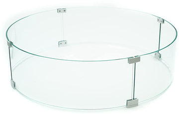 AMS Fireplace 27" Round Clear Tempered Glass Wind Guard f/Fire Pit Tables
