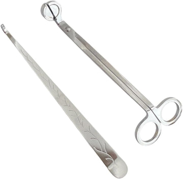 Candle Wick Trimmer and Candle Snuffer Hook Set, Copper-plated nickel material, Sharp Scissors for Precise Wick - Set of 2