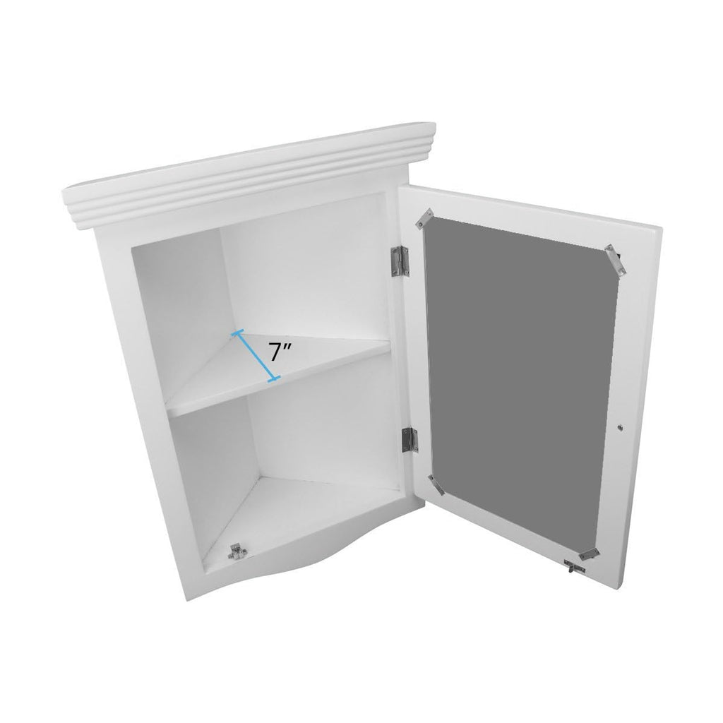 Supply Corner Medicine Cabinet with Mirror - Wall Mount Wooden Bathroom Medicine Cabinet - Double Shelf Storage