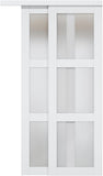 Preassembled Sliding Closet Door 48"(Double 25") x 80" Interior Doors with Hardware Kit & Floor Guid