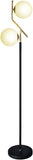 Lighting KU300208 Modern Style Two Milky White Glass Orbs and Brass Finish Floor Lamp,Light Pole and