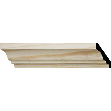 Crown Moulding, Solid Wood, 2 11/16"H x 1 13/16"P x 3 1/4"F x 96"L, Stain Grade Pine