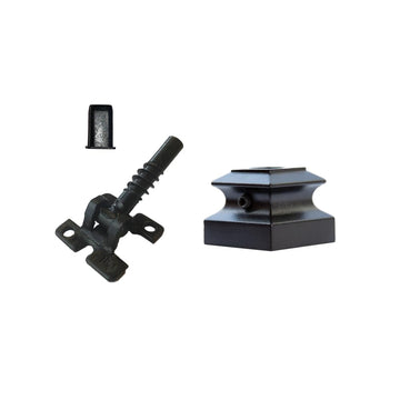 Adjustable Angle Connectors with Satin Black Shoes: 50 Connectors 50 Flat (for Installing 1/2" Metal Balusters)