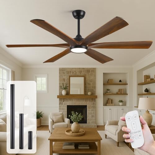 Savey'Sley 60" Ceiling Fan with LED Light and Remote - Walnut