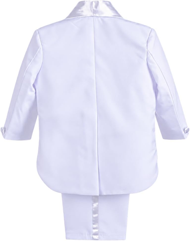 Boys Piece Tuxedo Suit, Black White Ivory
