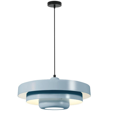 Minimalist Scandinavian Light Blue Pendant Light, 17.7" Large Adjustable Mid Century Hanging Light Island Dining Room