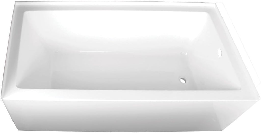 Aqua Eden VTAP603622R 60-Inch Acrylic Alcove Tub with Right Hand Drain, White