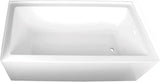 VTAP603222R 60-Inch Acrylic 3-Wall Alcove Tub with Right Hand Drain Hole, White