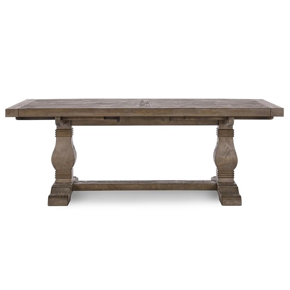 Quincy Reclaimed Pine Wood Extension Dining Table in Weathered Brown