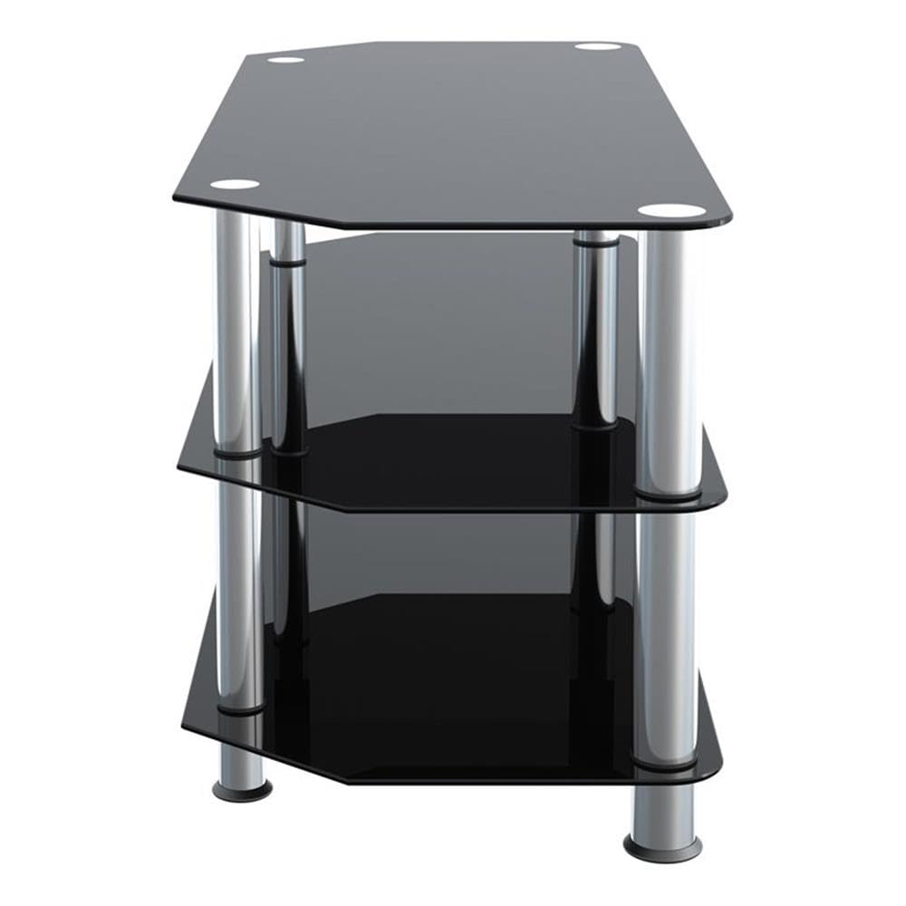 Transitional Steel and Glass for up to 50" TVs in Black/Chrome