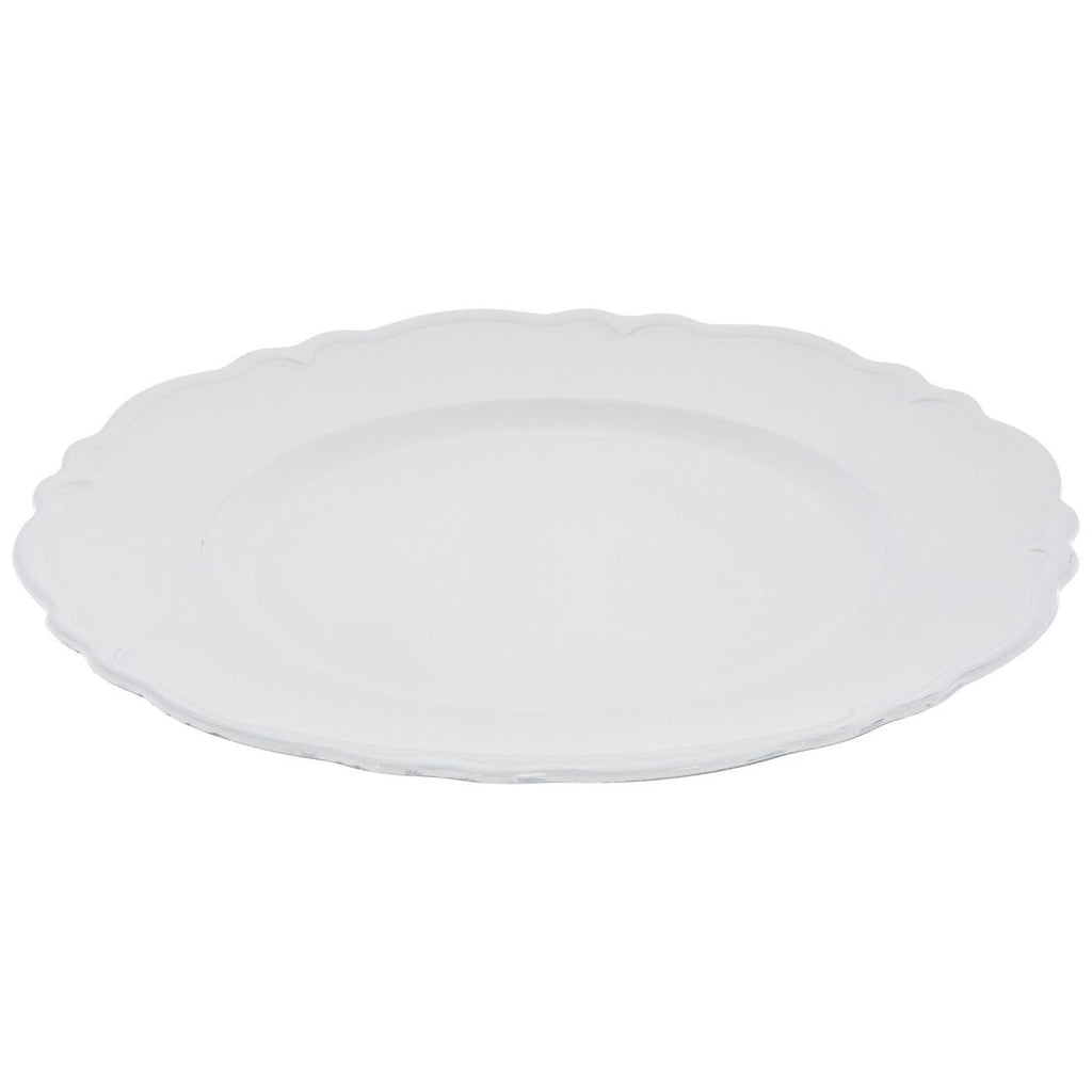 White Scalloped Charger Plates, 13 Inch, Set of 12