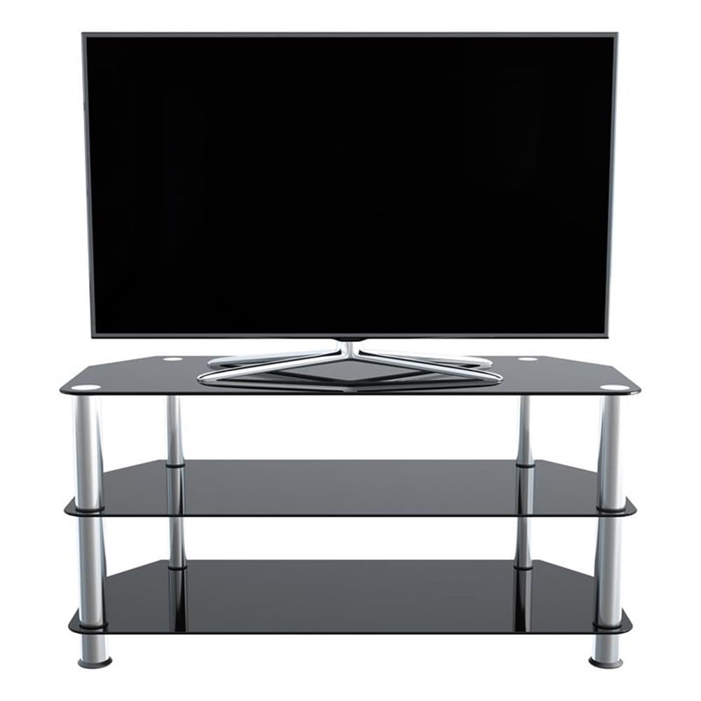 Transitional Steel and Glass for up to 50" TVs in Black/Chrome