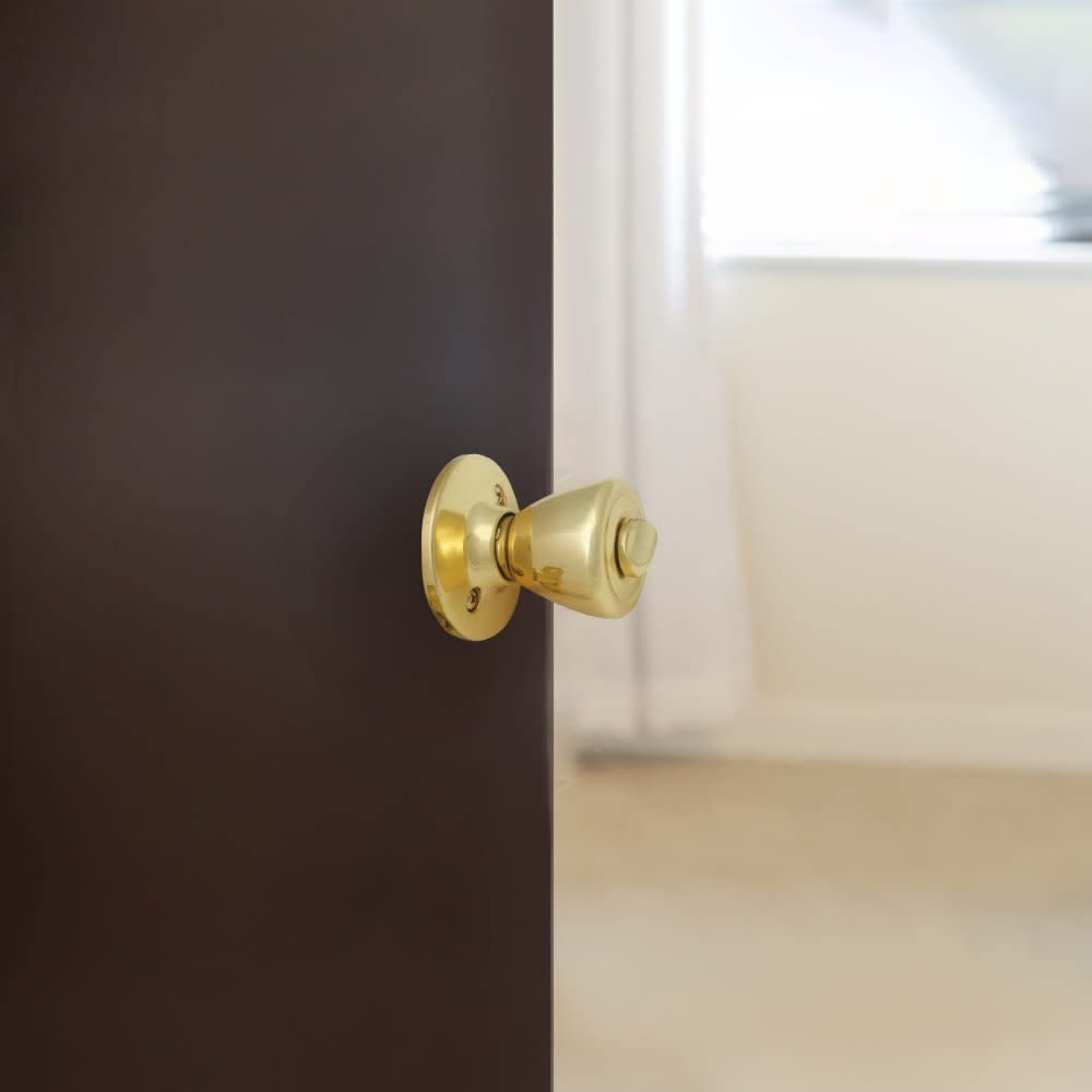Tulip Privacy Door Knob, Polished Brass