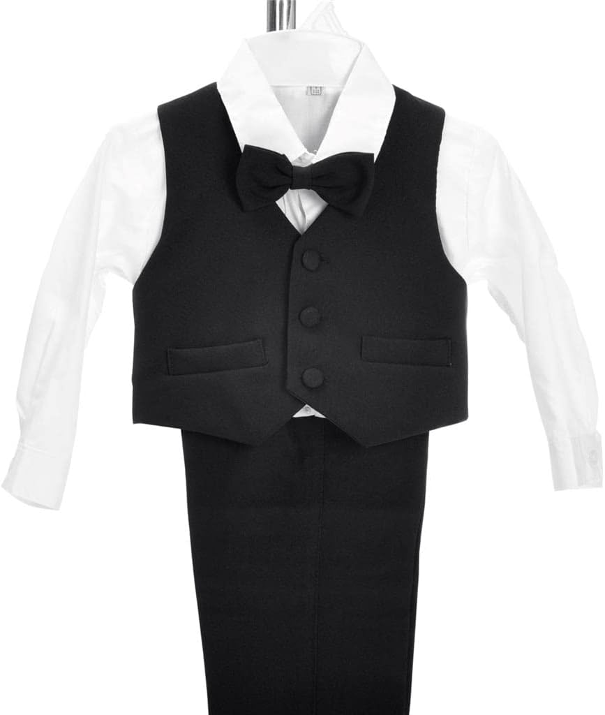 Boys 5 Pcs Formal Tuxedo Suits, Baby Toddler to 8Y