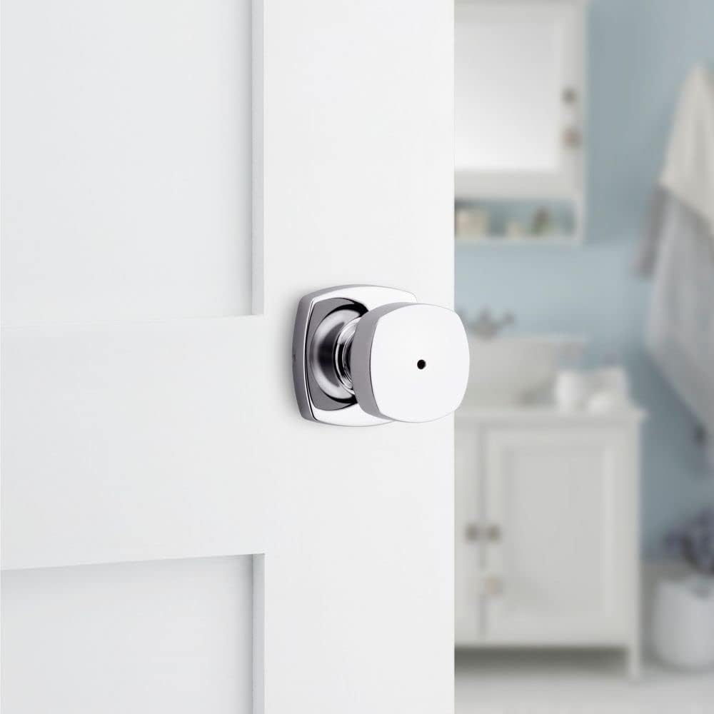 Arroyo Knob Interior Privacy Door Knob with Lock, Door Handle , Polished Chrome Keyless Turn Lock Doorknob