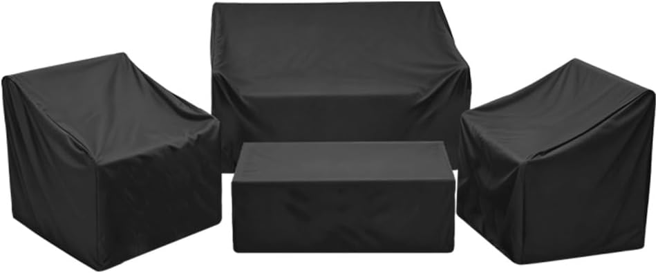 420D Patio Furniture Covers 4 Piece Set, Waterproof & UV Resistant Outdoor Furniture Covers for Loveseat, Chair &
