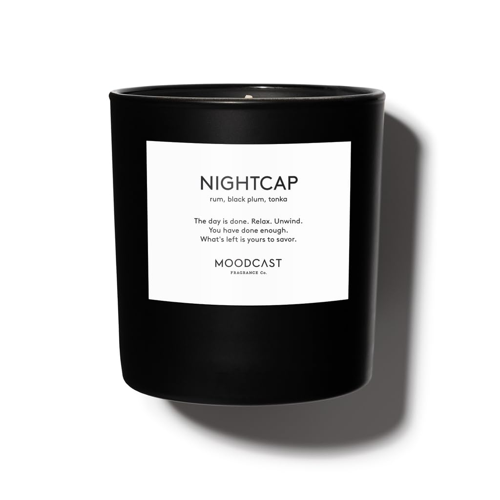 Nightcap Scented Candle - Aesthetic Candle, Rum, Black Plum & Tonka, Clean Coco Wax Blend, Vegan, Paraben-Free