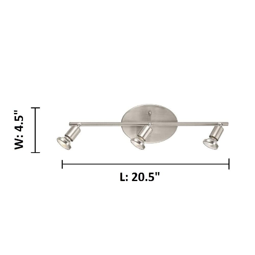 Buzz 20" Track Light 3-LED Dimmable Adjustable Wall and Ceiling Fixture Island, Hallway, and Dinning Room, Satin