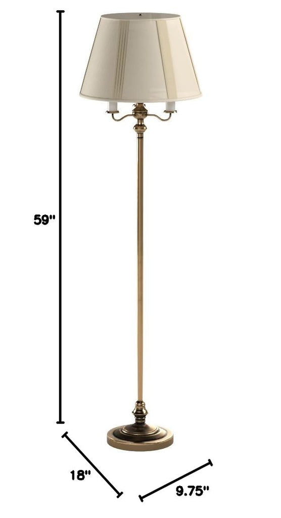 150-Watt 6-Way Mechanism Floor Lamp, Antique Brass