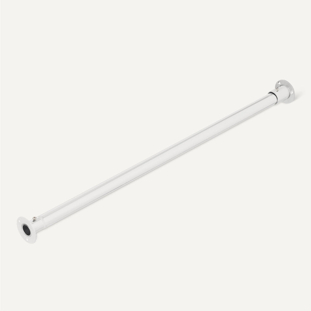Adjustable Length Clothes Hanging Rod, Chrome, 48" to 72"