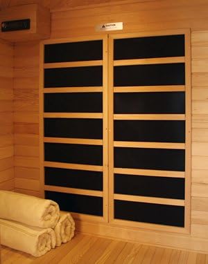 1 Person Infrared Sauna with 5 Carbon Heaters Ergonomic Back Rests EZ Touch Control Panel Recessed Interior Lighting and Sound System with CD player and AUX MP3 A129-B0040QZGR2